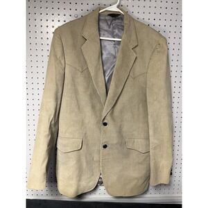 Brad Whitney Elbow Patch Blazer WESTERN CORDUROY Coat Jacket Tan  Vtg 70s